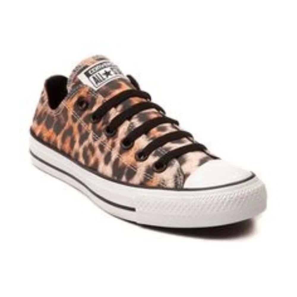 Converse All Star Low Top Flats Leopard Print. W7 M5 - Picture 1 of 10